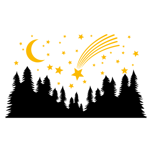Creating a magical night with falling stars and a moonlit sky