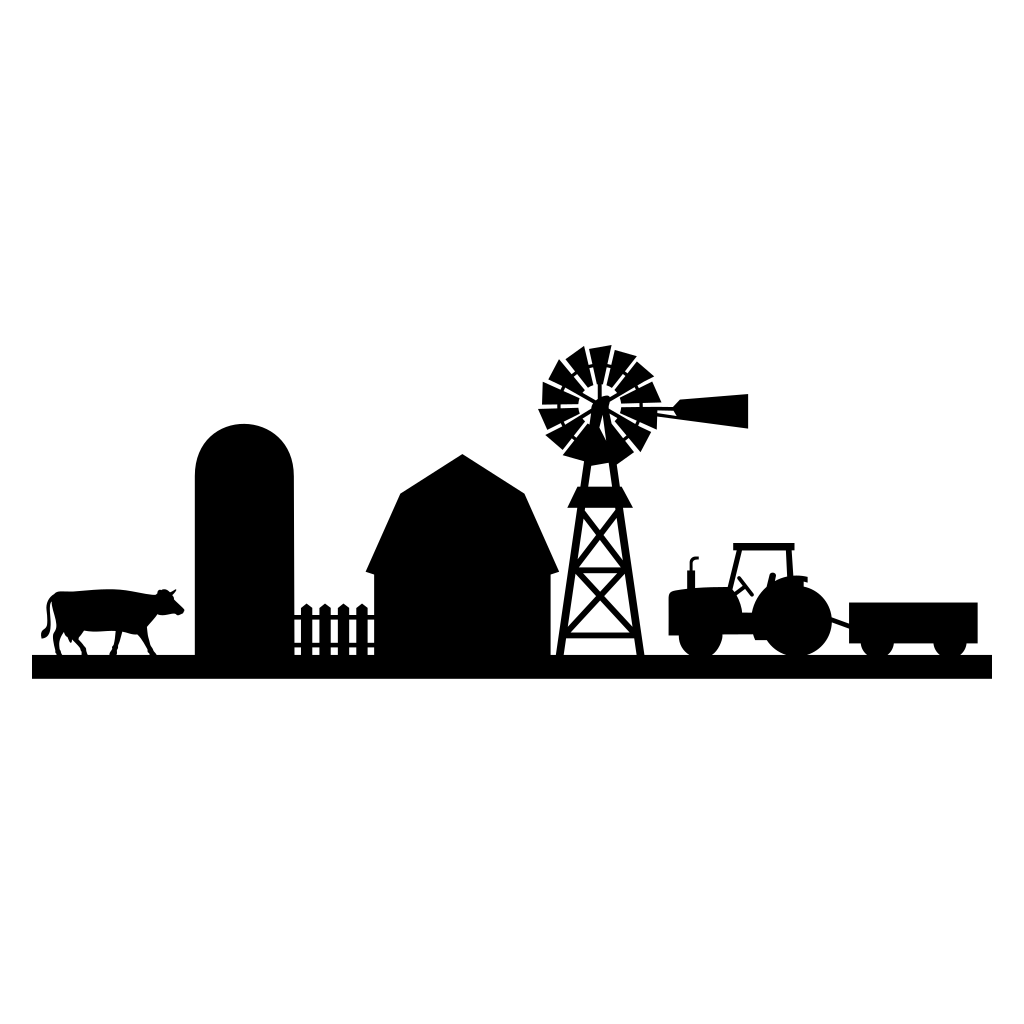 Farm silhouette vector design for creative cutting projects