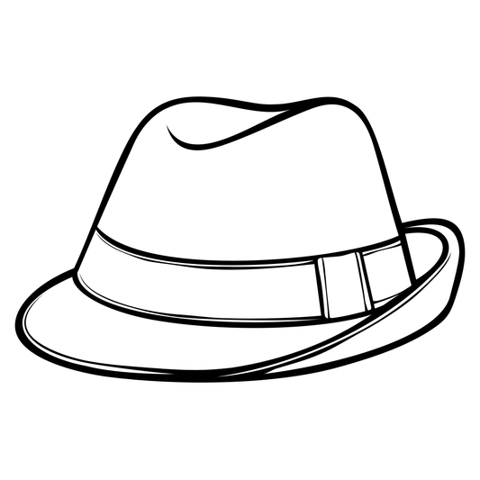Stylish fedora hat design for cutting machines