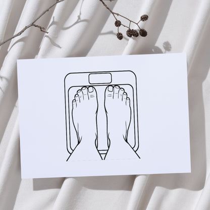 Vector art of feet on a scale for cutting machines