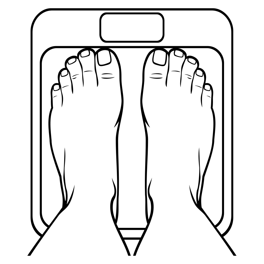 Vector art of feet on a scale for cutting machines