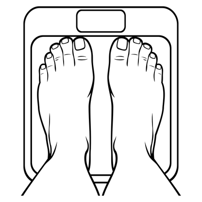 Vector art of feet on a scale for cutting machines