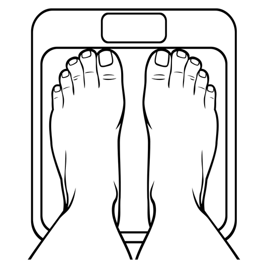 Vector art of feet on a scale for cutting machines