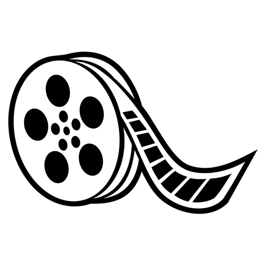 Creative black and white film strip design for cutting machines