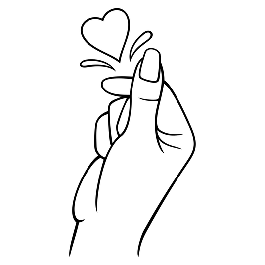 Creative finger heart design for cutting machine projects