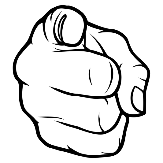 Creative vector design of a pointing finger for cutting machines