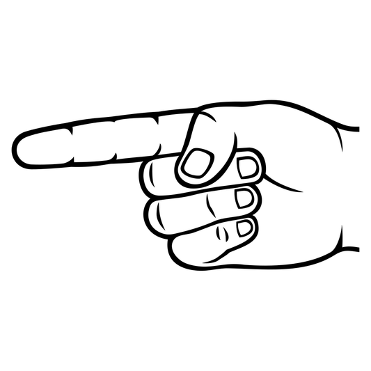 Pointing finger vector design for creative cuts and crafts