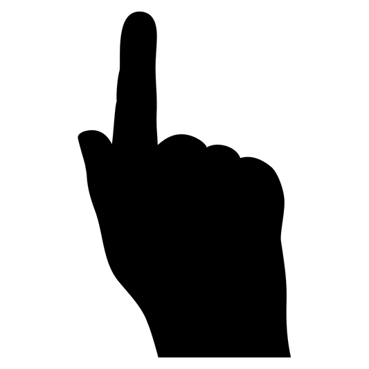 Stylish vector design of a finger pointing upwards for crafts