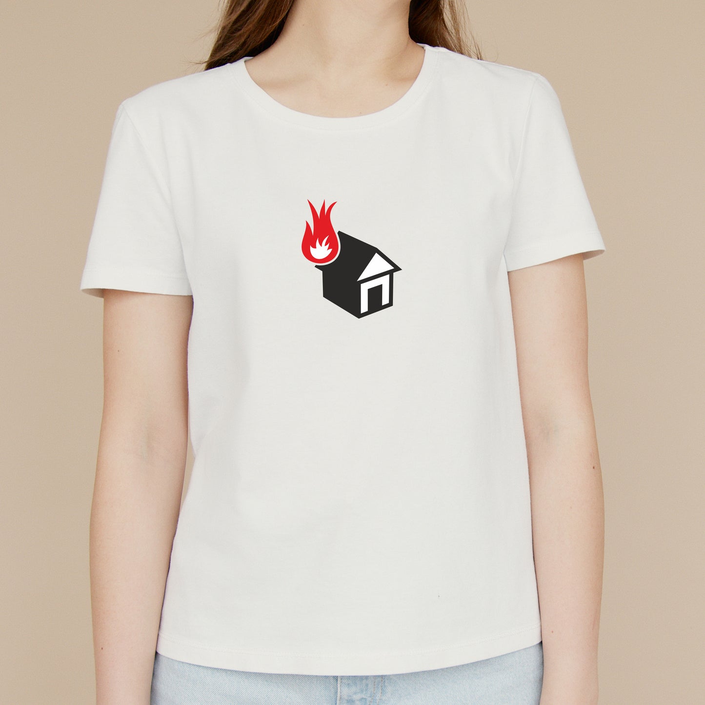 Creative vector design of fire above a house silhouette