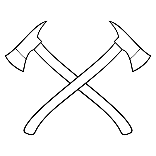 Crossed axes design for firefighter enthusiasts and crafts
