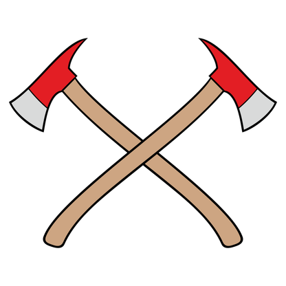 Crossed axes design for firefighter enthusiasts and creators