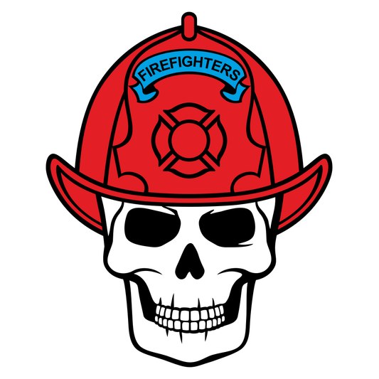 Creative firefighter skull design for cutting machine lovers