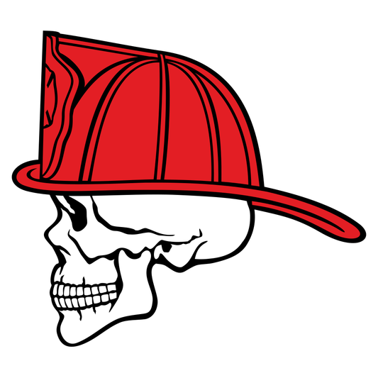 Firefighter skull profile design for creative cutting projects