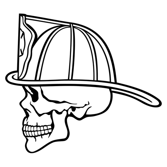 Firefighter skull profile design for cutting machine projects