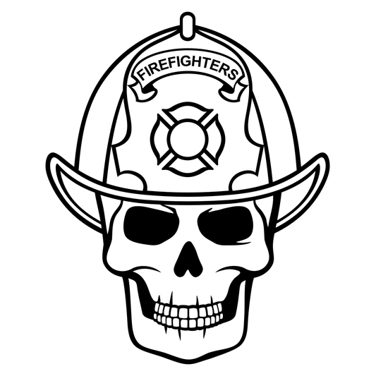 Firefighter skull design for cutting machine enthusiasts