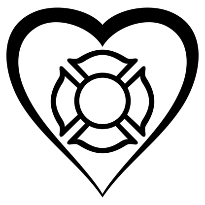 Firefighters heart vector design for cutting machine projects