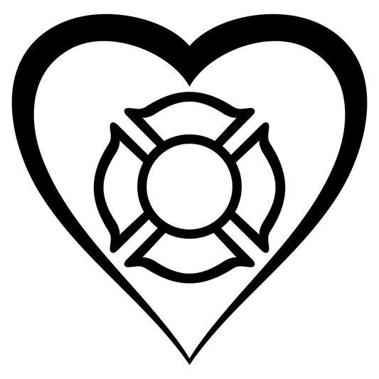 Firefighters heart vector design for cutting machine projects