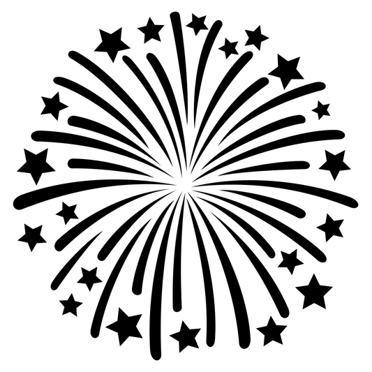 Creative fireworks burst design for cutting machines