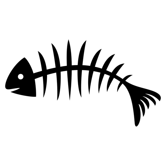 Stylish fish bone vector design for creative cutting projects