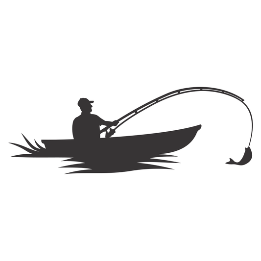 Fishing silhouette design for cutting machine enthusiasts