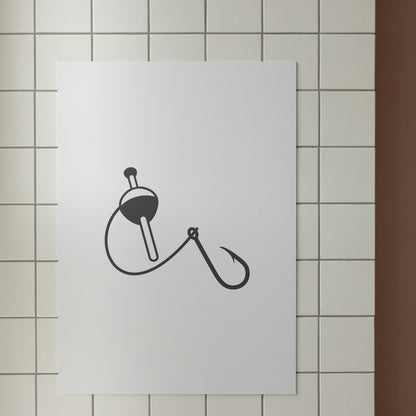 Creative vector design of fishing bobber and hook for crafts