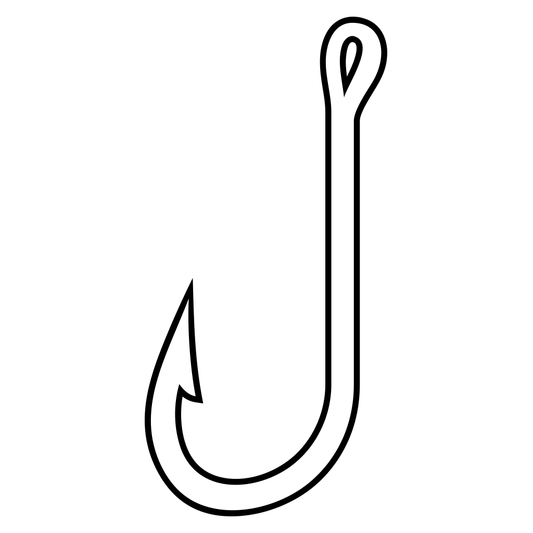 Creative vector design of a fishing hook for craft projects