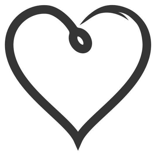 Creative fishing love symbol design for cutting machines