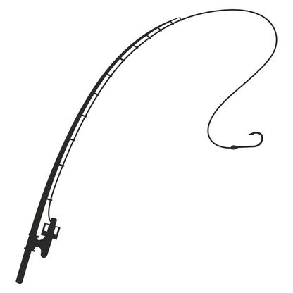 Vector design of a fishing rod for crafting projects