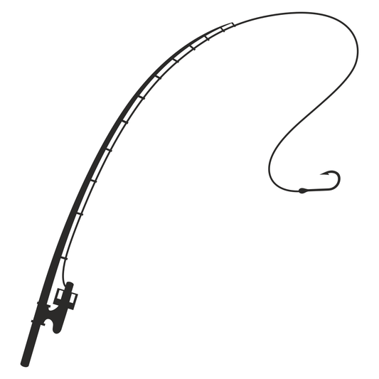 Vector design of a fishing rod for crafting projects