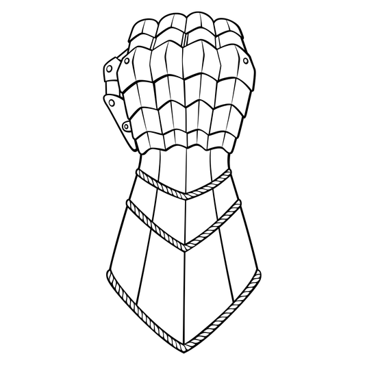 Intricate vector design of a knight's gauntlet for crafting