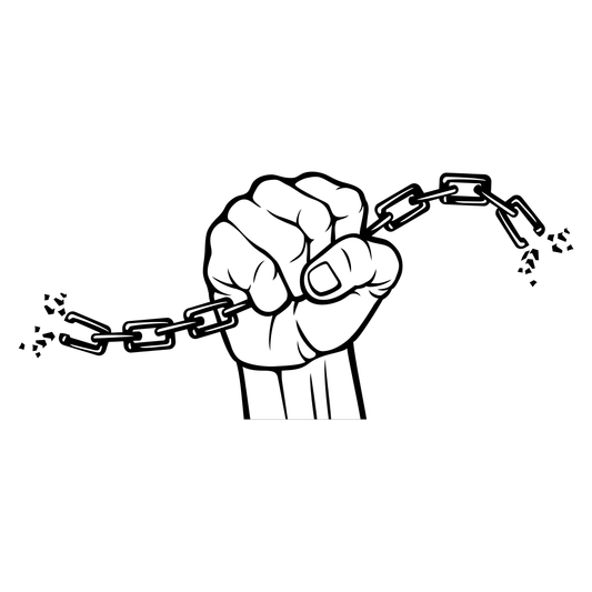 Fist breaking chains vector design for creative projects