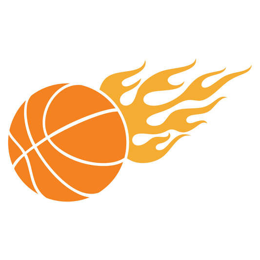 Flaming basketball design perfect for creative cutting projects