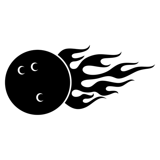 Flaming bowling ball design for cutting machines
