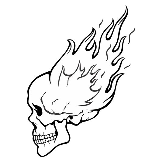 Flaming skull vector design for cutting machines