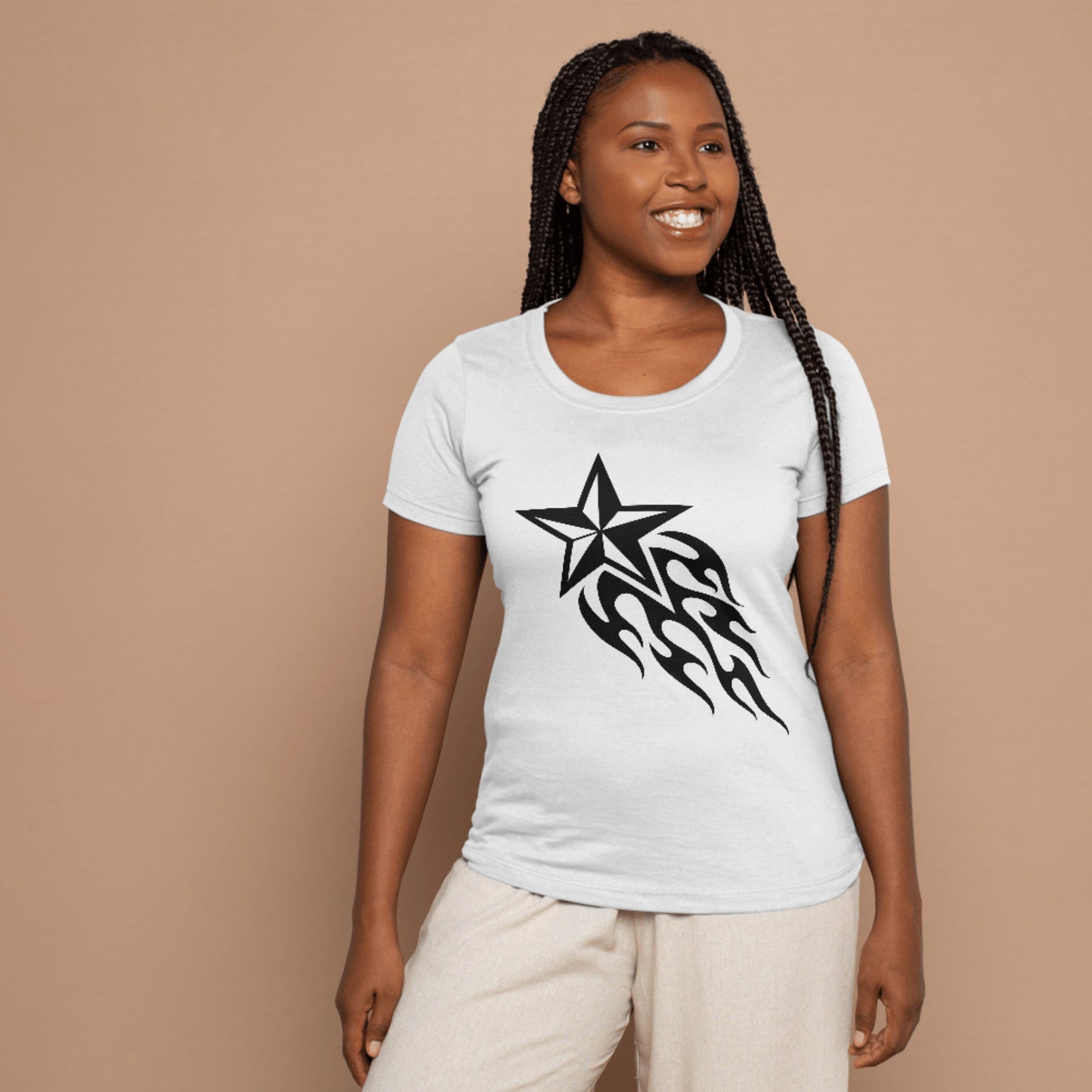 Flaming star design for creative cutting projects