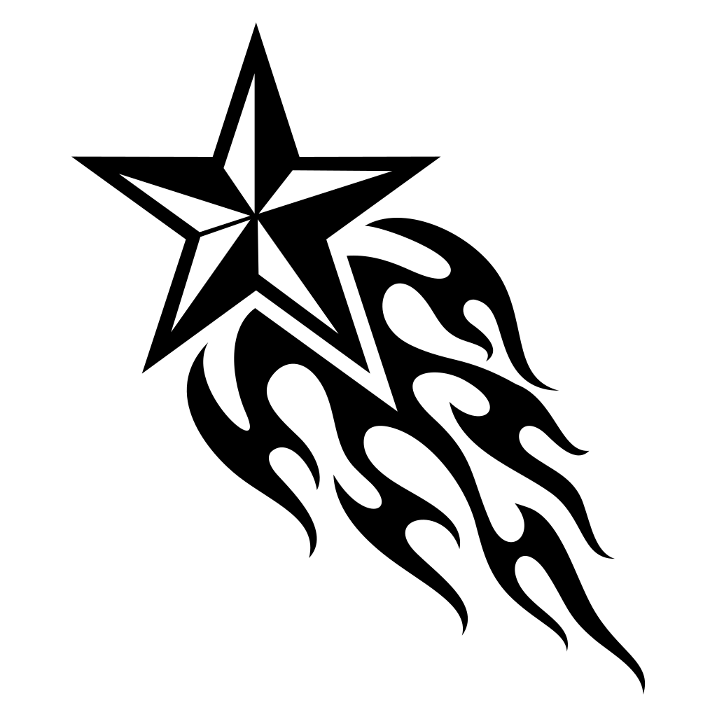Flaming star design for creative cutting projects