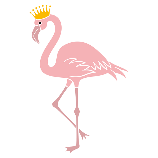 Flamingo wearing a crown perfect for crafting projects