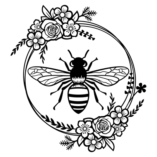 Floral bee design perfect for creative cutting projects