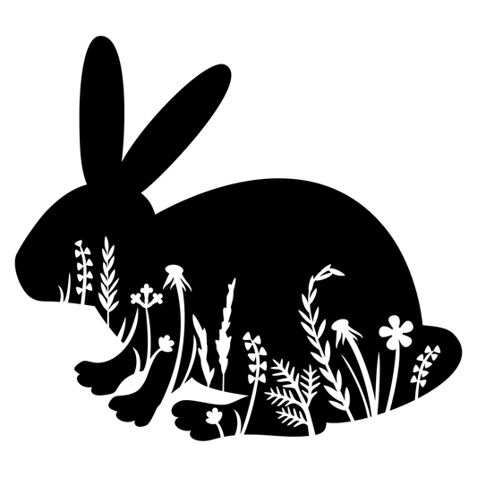 Floral bunny shape for crafts and design projects