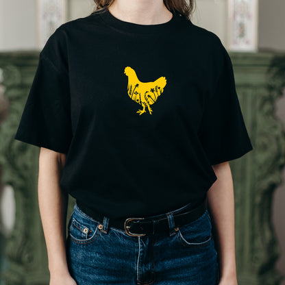 Floral chicken silhouette for creative cutting projects