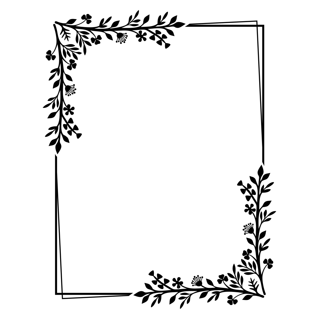 Floral frame design ideal for cutting projects
