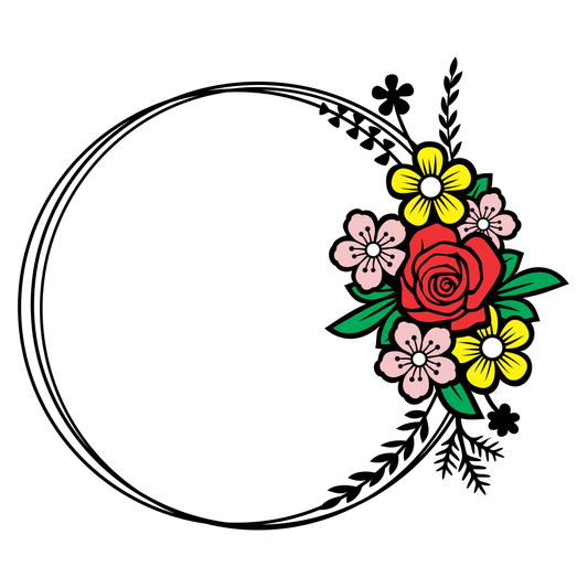 Charming floral frame design for versatile crafting projects
