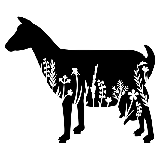 Floral goat silhouette design for creative crafting projects