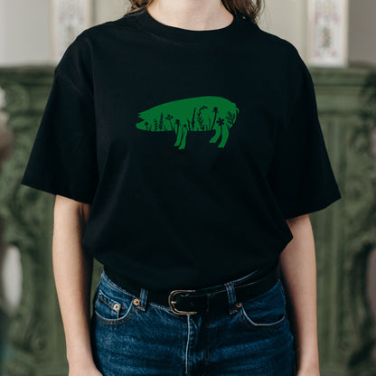 Floral pig silhouette design for creative crafts and projects
