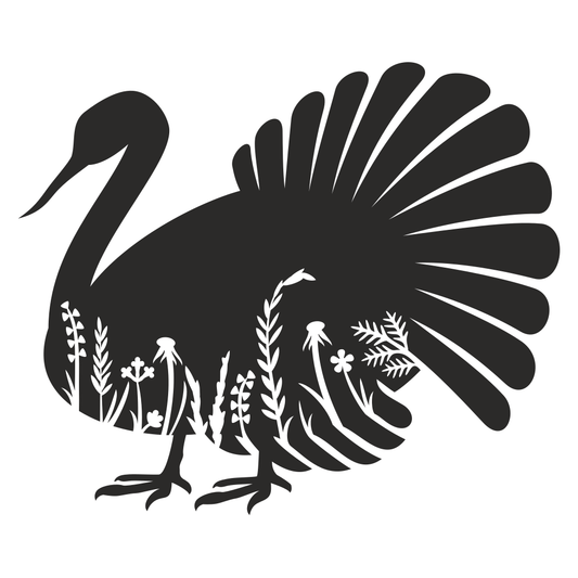 Floral turkey design for creative cutting projects