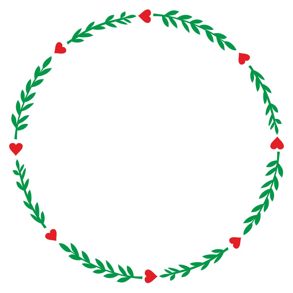 Elegant heart and leaf wreath design for crafting projects