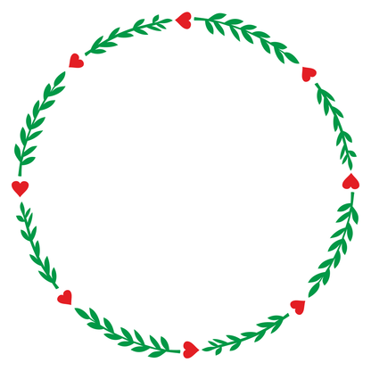 Elegant heart and leaf wreath design for crafting projects