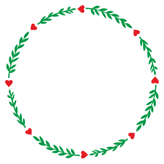 Elegant heart and leaf wreath design for crafting projects