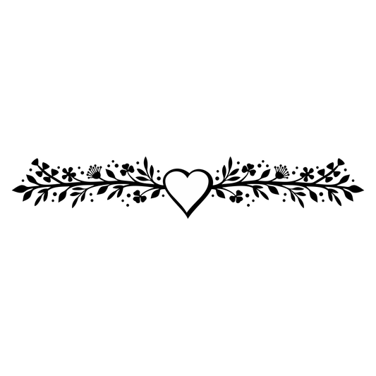Heart floral wreath design for cutting machines
