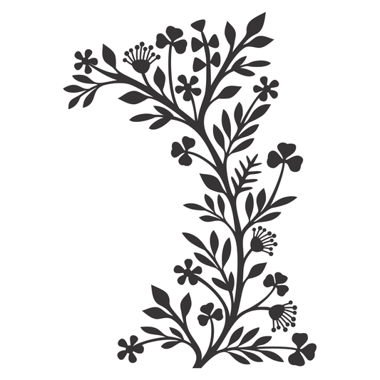 Floral number design perfect for cutting machines and crafts